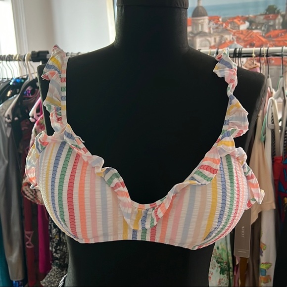 J. Crew  XL NWT summer top/ bikin / beach top. Adorable! PASTEL STRIPPED 🍭 - Picture 5 of 6